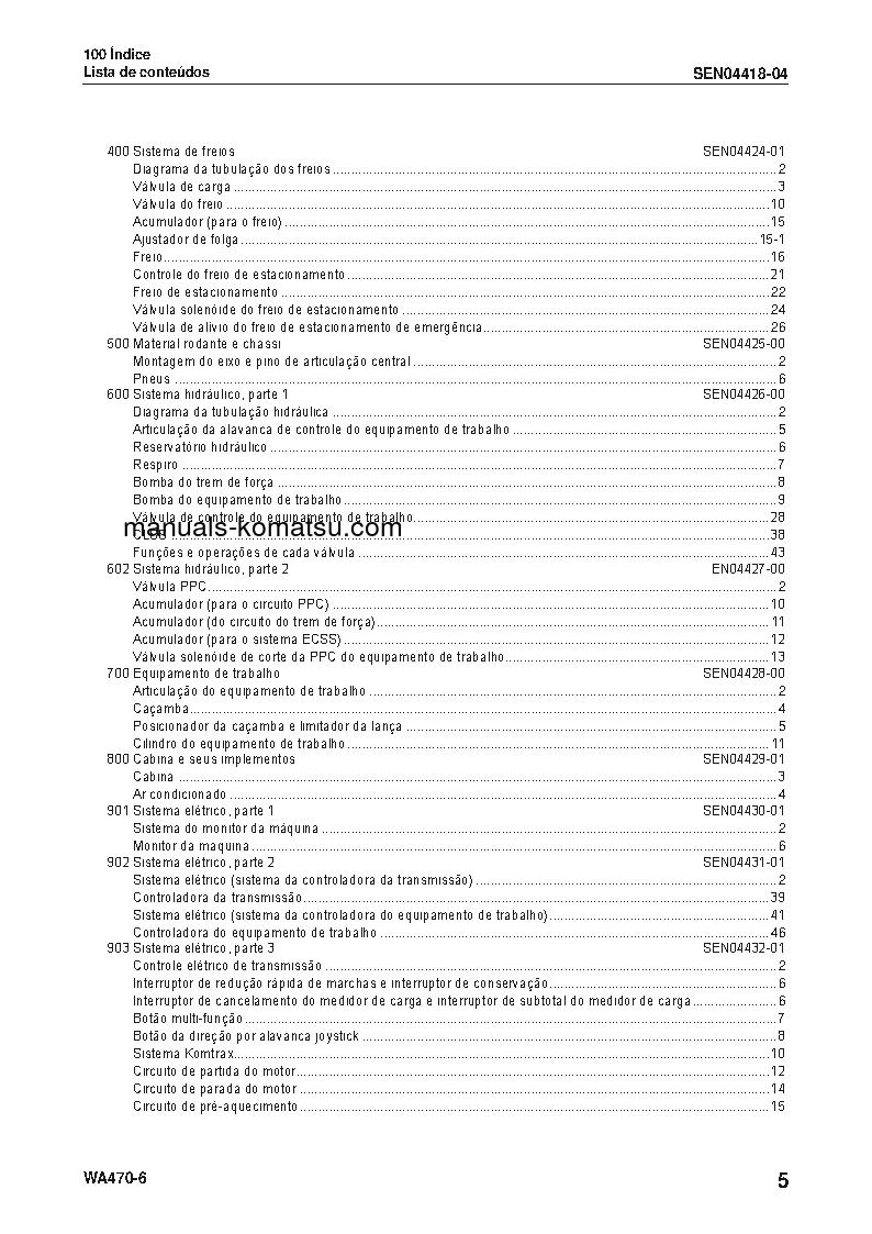 Protected: WA470-6(JPN) S/N 90001-UP Shop (repair) manual (Portuguese)
