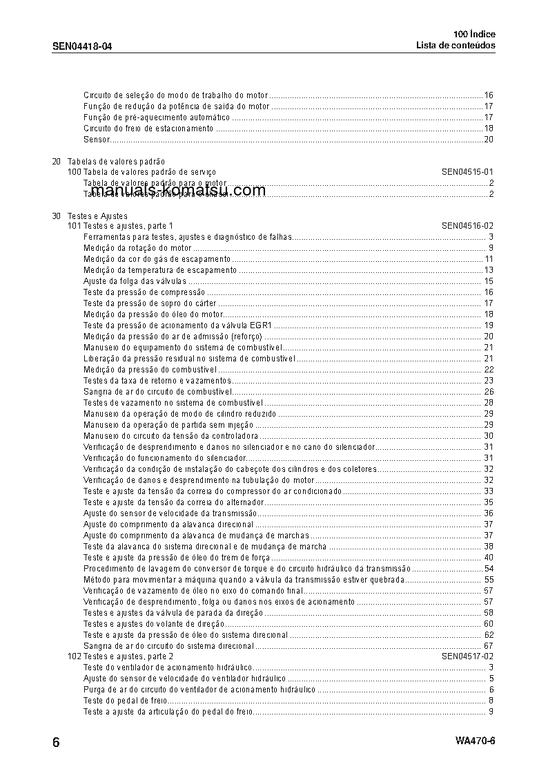 Protected: WA470-6(JPN) S/N 90001-UP Shop (repair) manual (Portuguese)