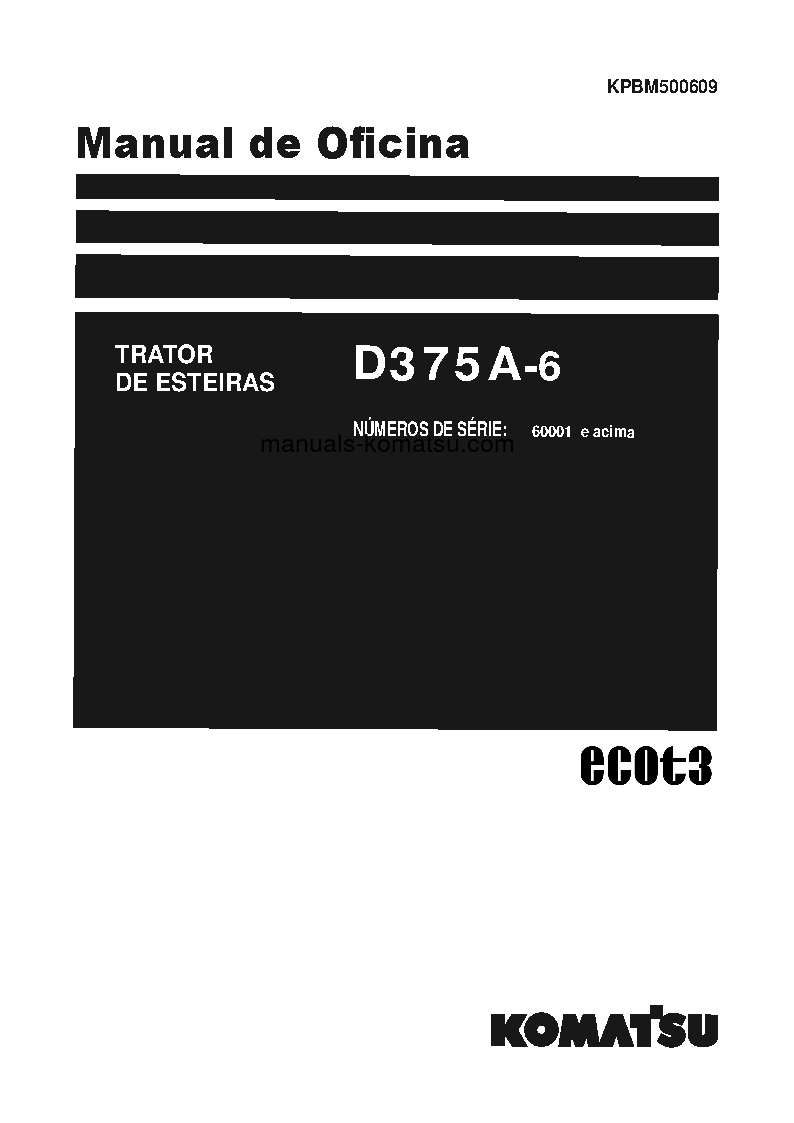 D375A-6(JPN) S/N 60001-UP Shop (repair) manual (Portuguese)