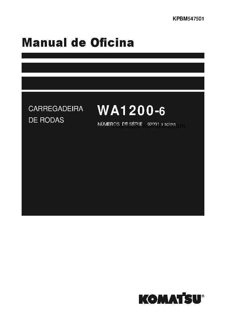 WA1200-6(JPN) S/N 60001-UP Shop (repair) manual (Portuguese)