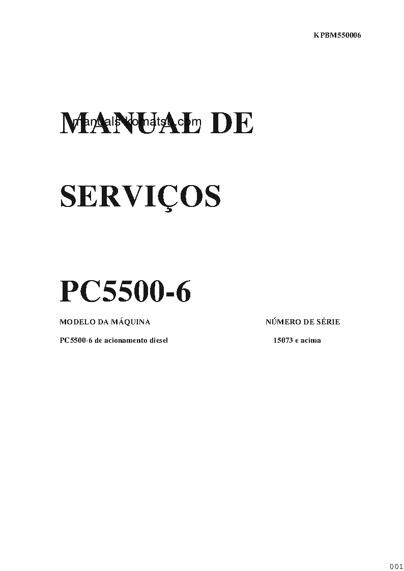 PC5500-6(DEU) S/N 15073-15073 Shop (repair) manual (Portuguese)