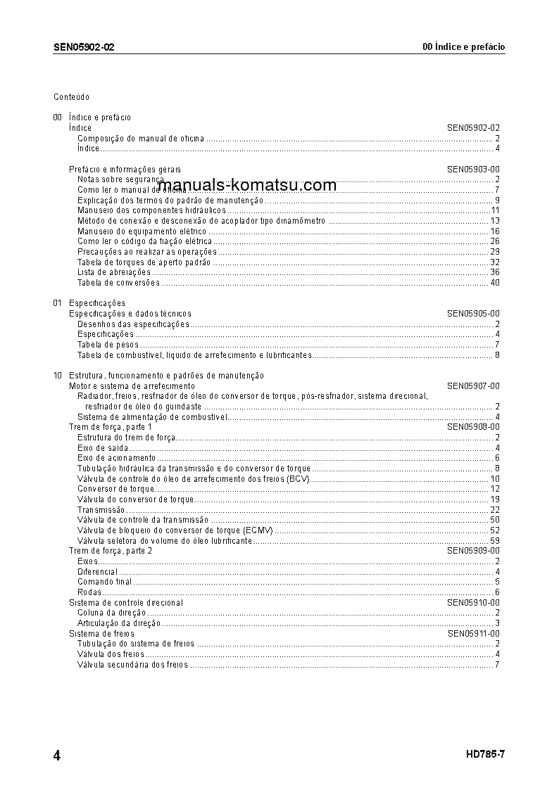 Protected: HD785-7(JPN) S/N 30001-UP Shop (repair) manual (Portuguese)