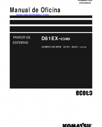 D61EX-23(BRA)-M0 S/N B50001-UP Shop (repair) manual (Portuguese)