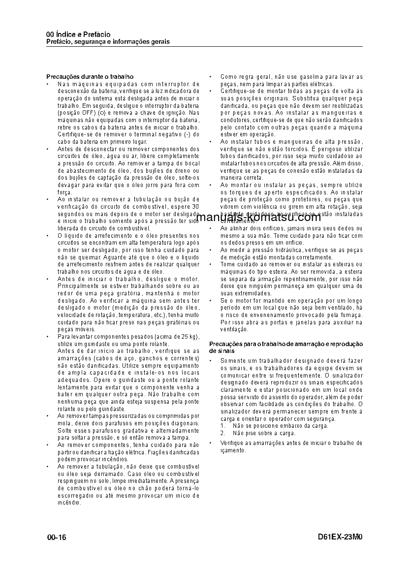 Protected: D61EX-23(BRA)-M0 S/N B50001-UP Shop (repair) manual (Portuguese)