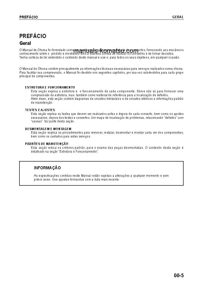 Protected: WD500-3(JPN) S/N 50001-UP Shop (repair) manual (Portuguese)