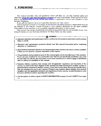 PC100-6(JPN) S/N J20001-UP Operation manual (English)