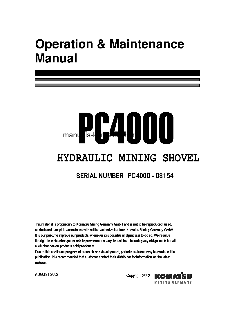 PC4000-6(DEU) S/N 08154-08154 Operation manual (English)
