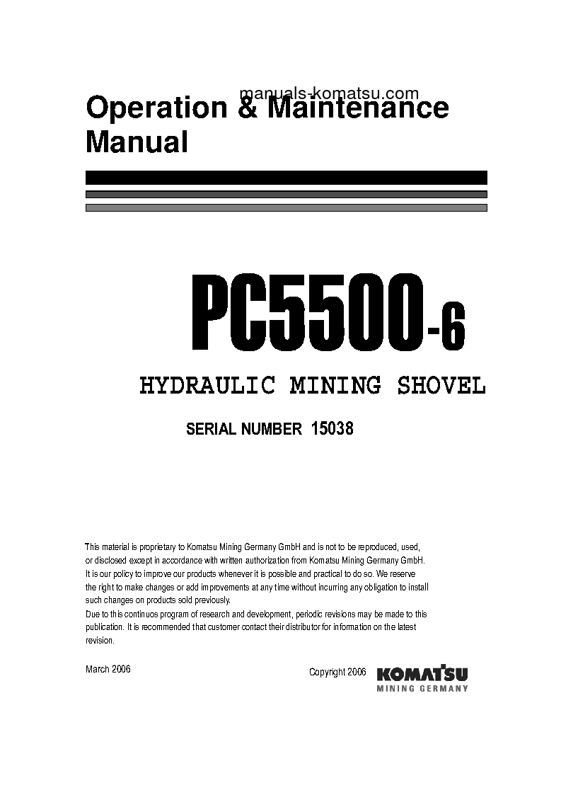 PC5500-6(DEU) S/N 15038-15038 Operation manual (English)
