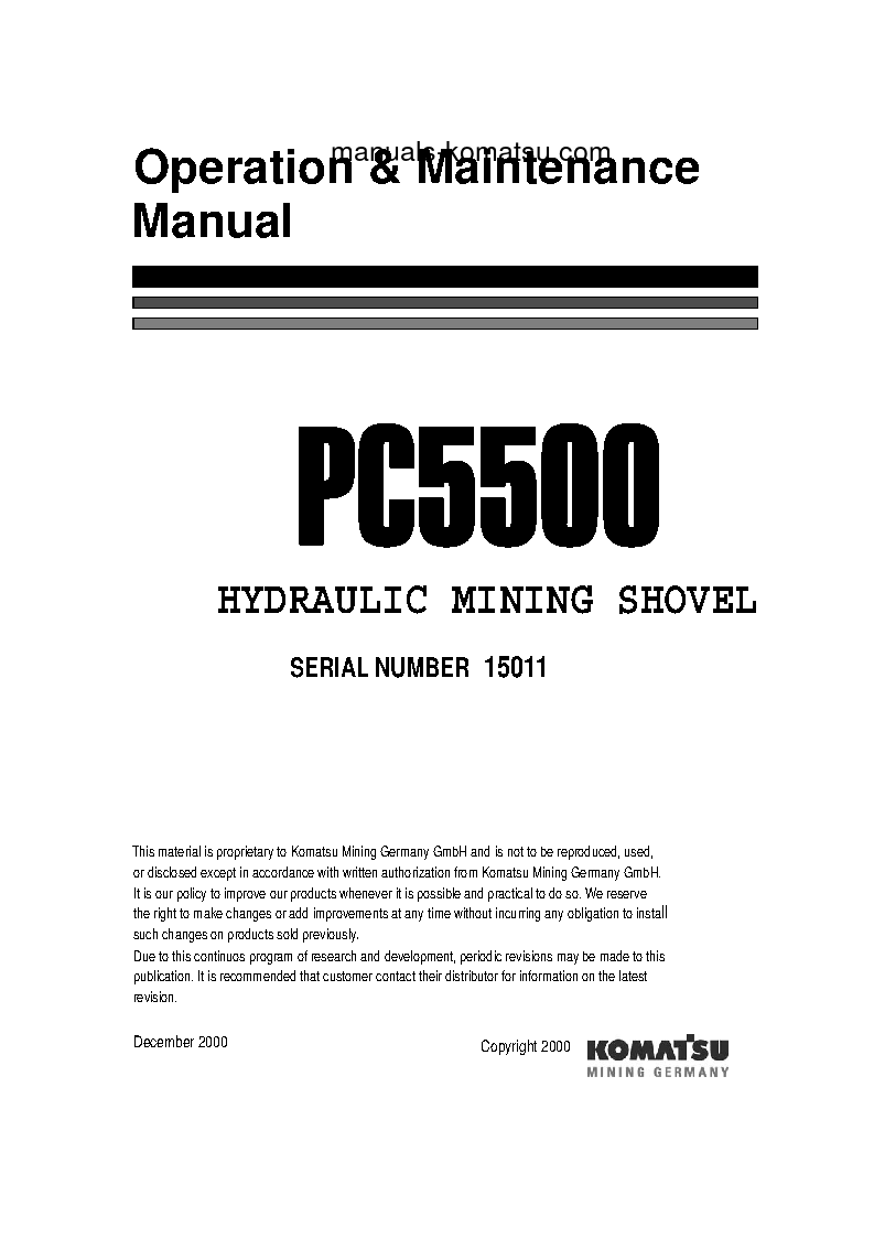 PC5500-1(DEU) S/N 15011-15011 Operation manual (English)