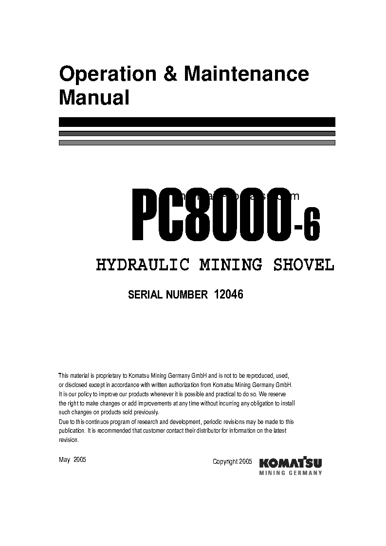 PC8000-6(DEU)-ELECTRIC MOTOR S/N 12046-12046 Operation manual (English)