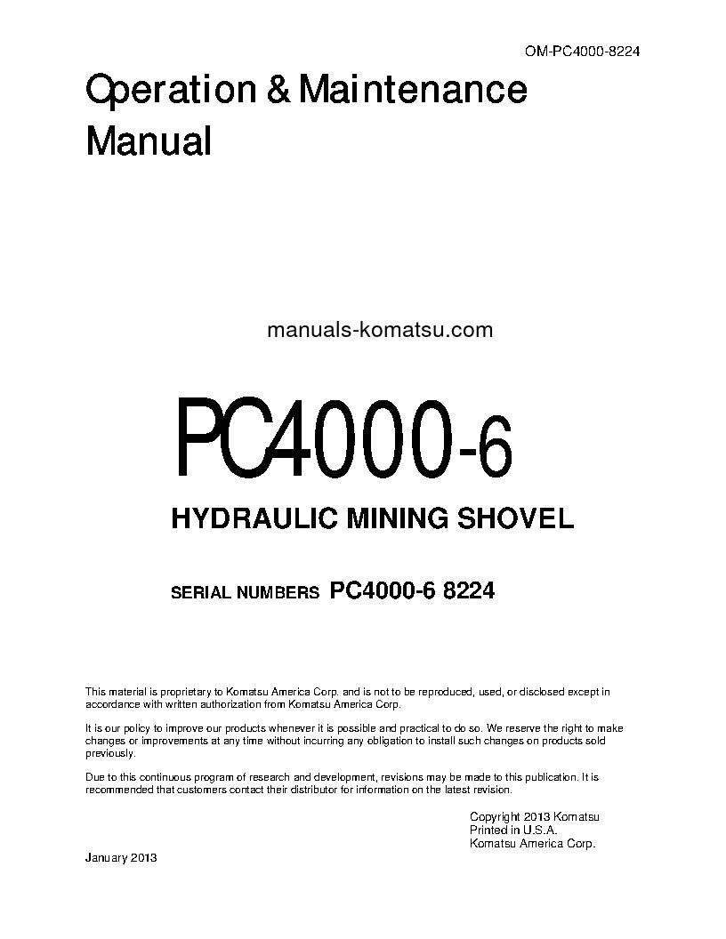 PC4000-6(DEU) S/N 08224-08224 Operation manual (English)