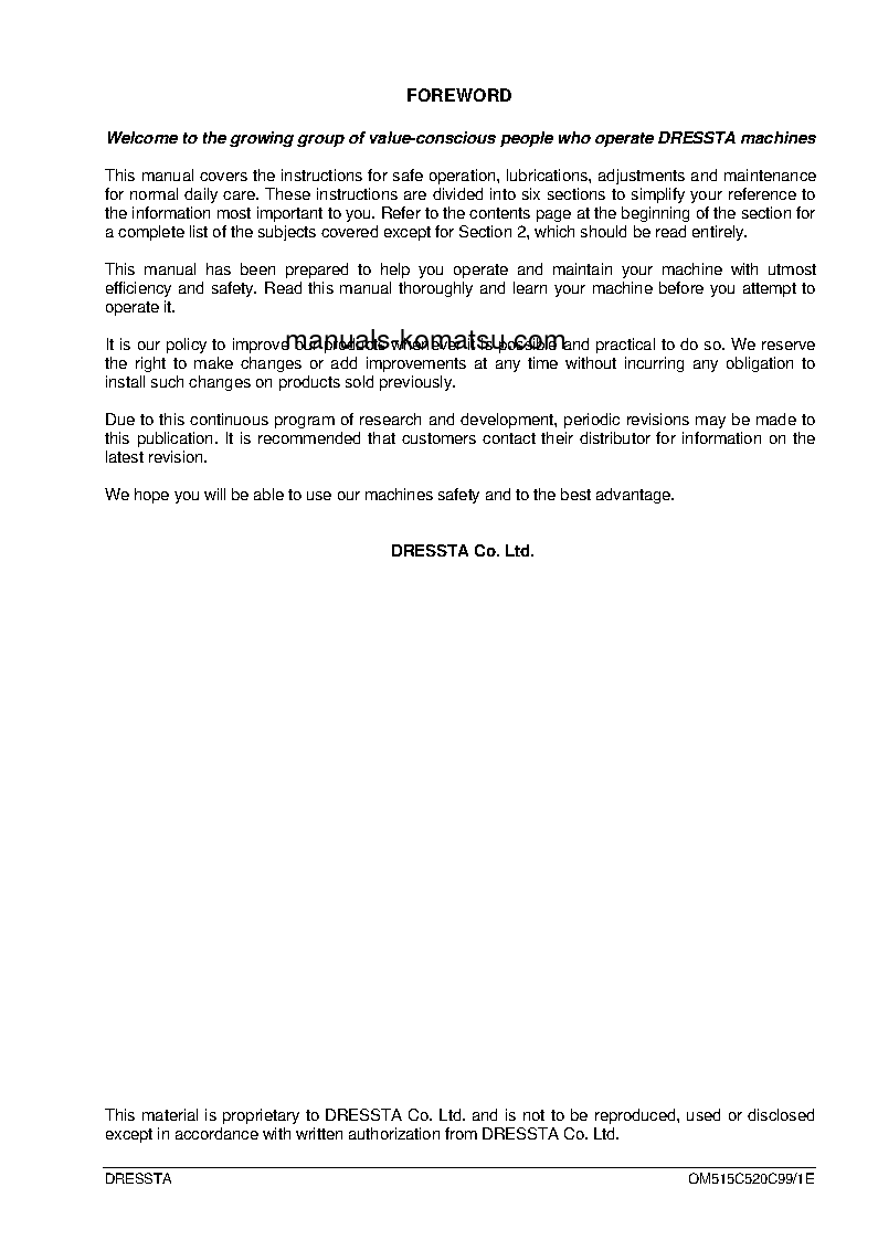 Protected: 515C S/N 7001-UP Operation manual (English)