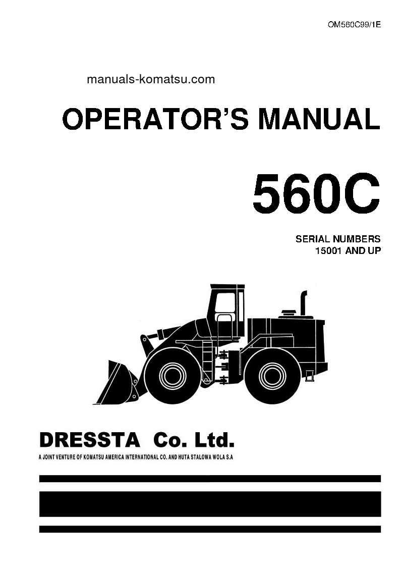 560C S/N P015001-UP Operation manual (English)