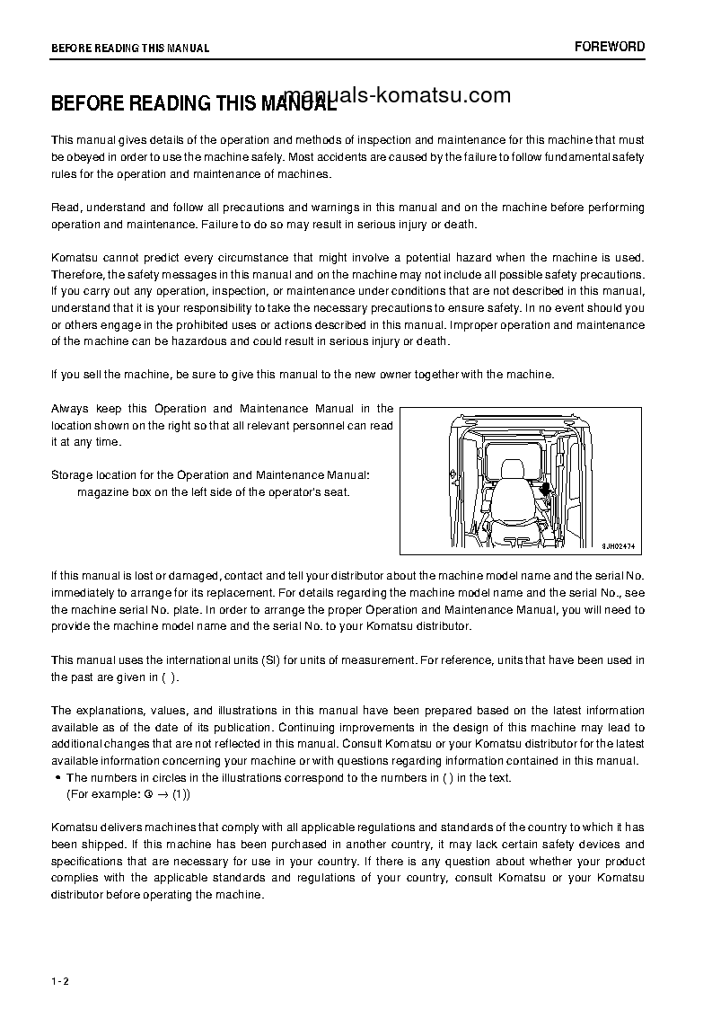 Protected: PC1250-8(IDN)-R S/N J10001-UP Operation manual (English)