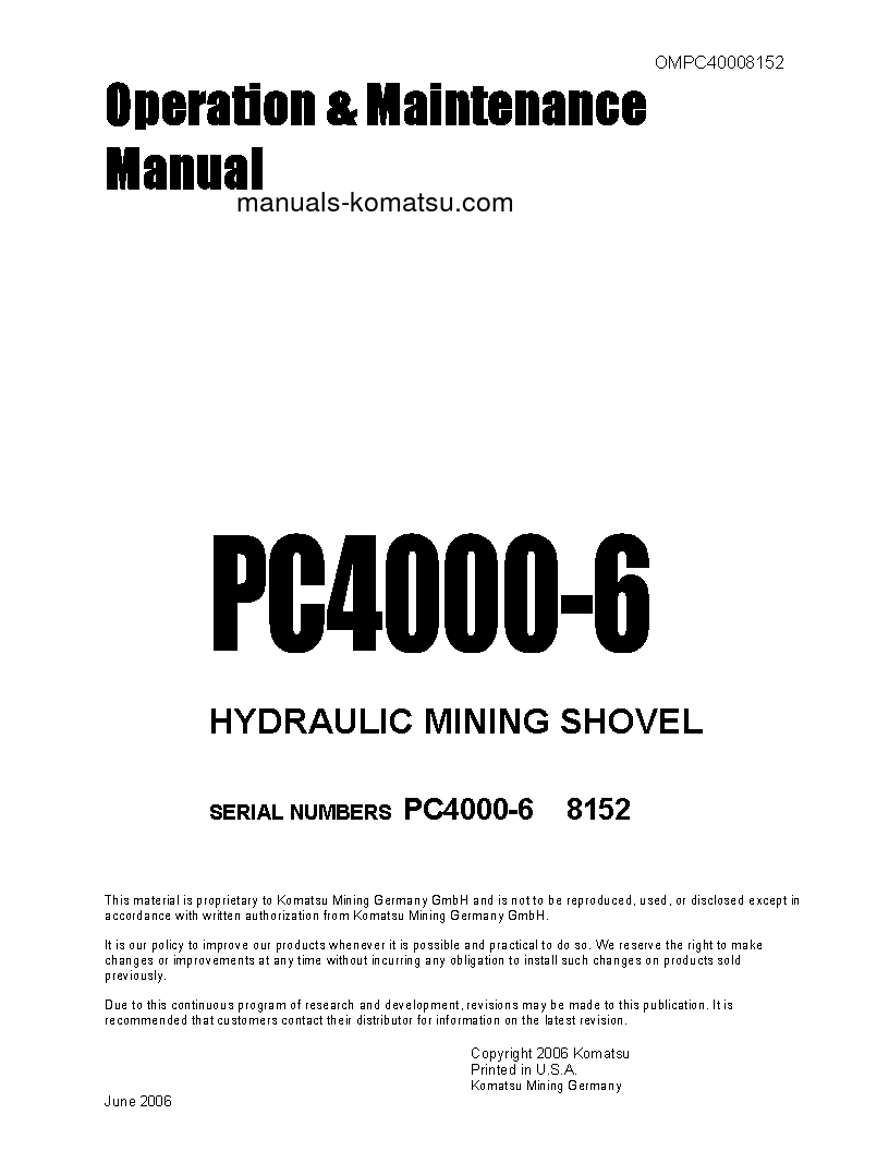 PC4000-6(DEU) S/N 08152 Operation manual (English)
