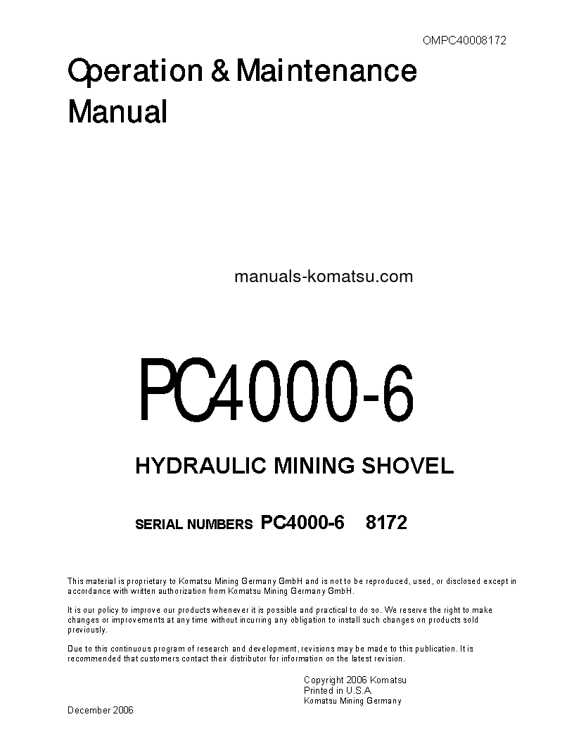 PC4000-6(DEU) S/N 08172 Operation manual (English)