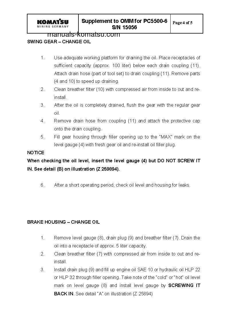 Protected: PC5500-6(DEU) S/N 15056 Operation manual (English)