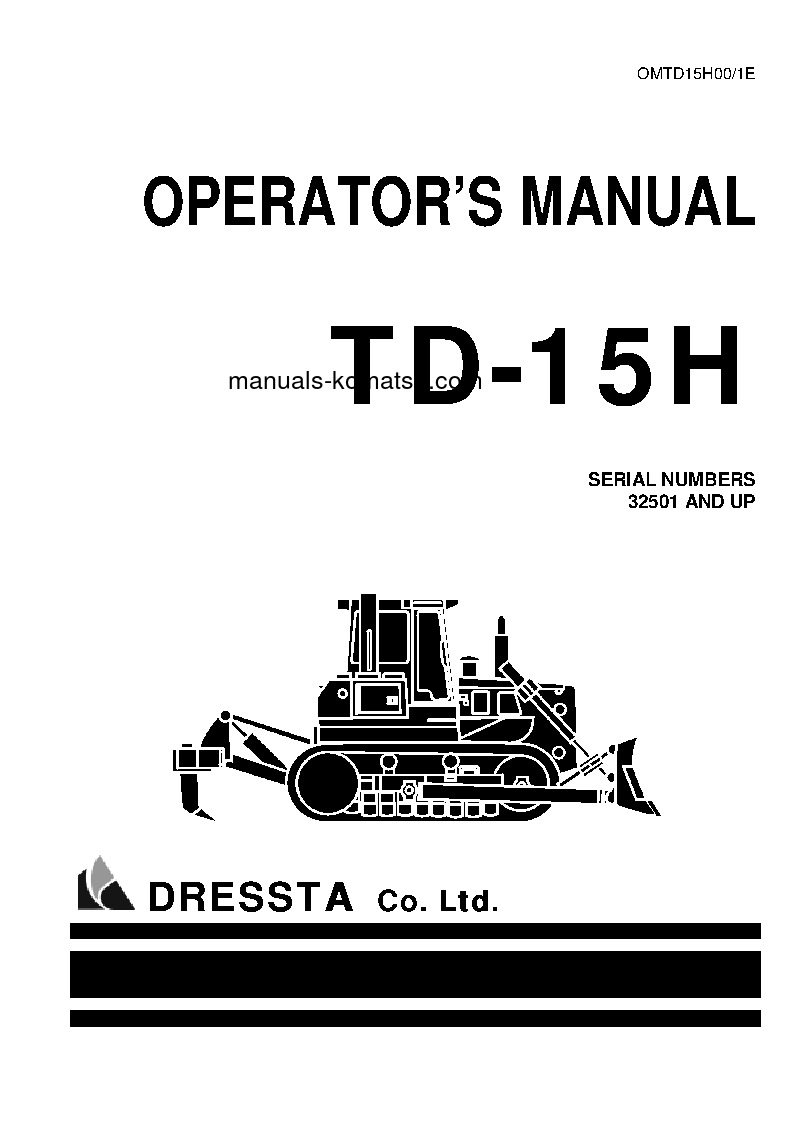 TD-15H S/N 32501-UP Operation manual (English)