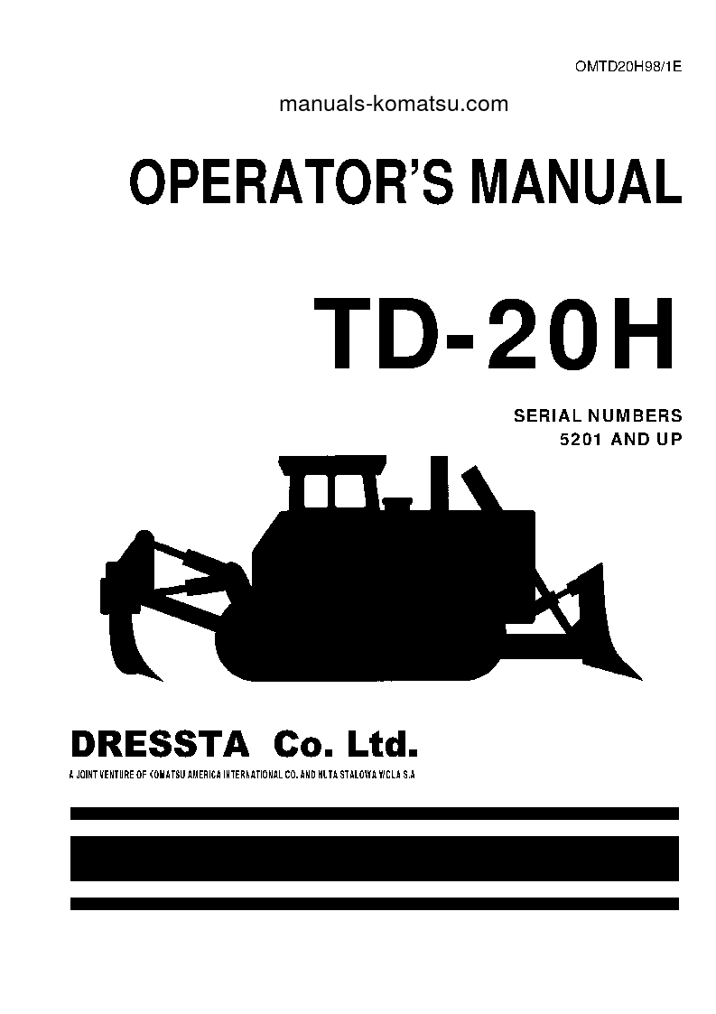 TD-20H S/N 5201-UP Operation manual (English)