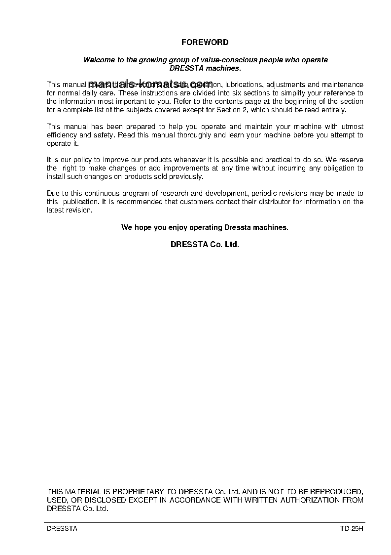 Protected: TD-25H S/N 73001-UP Operation manual (English)