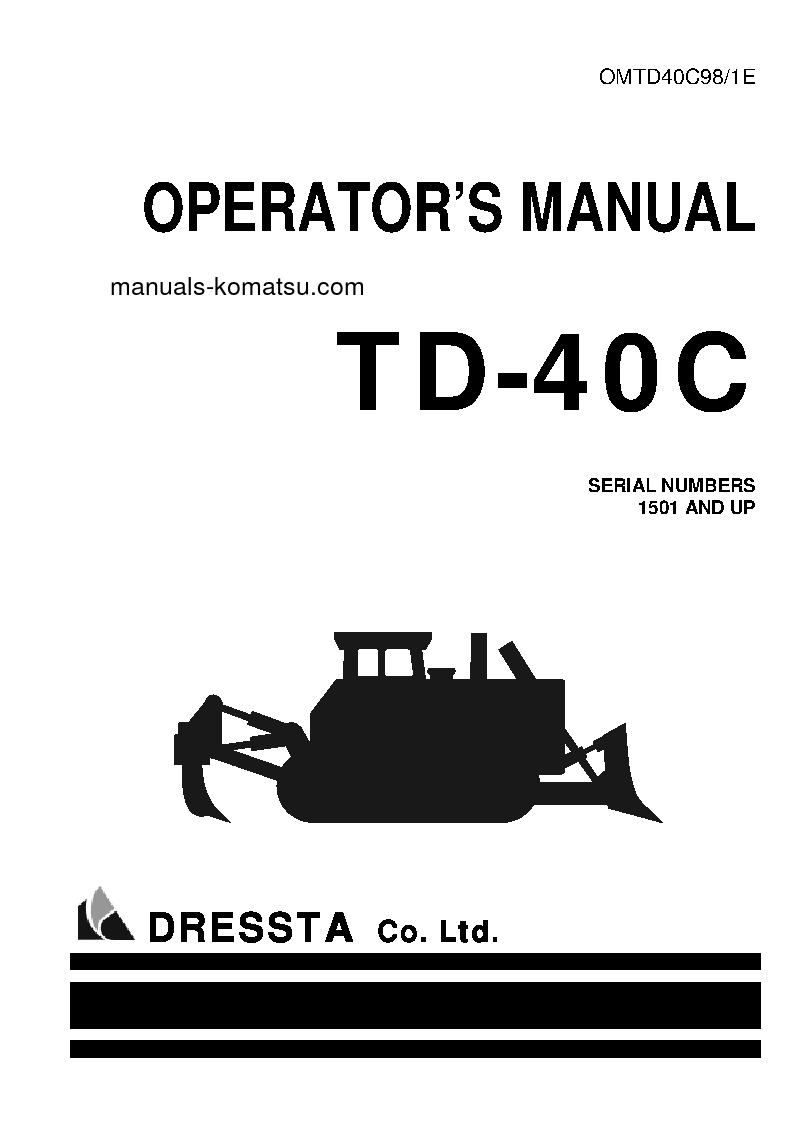 TD-40C S/N 1501-UP Operation manual (English)
