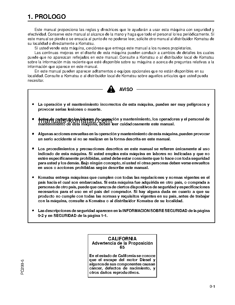 Protected: PC210-6(JPN) S/N 31425-31495 Operation manual (Spanish)