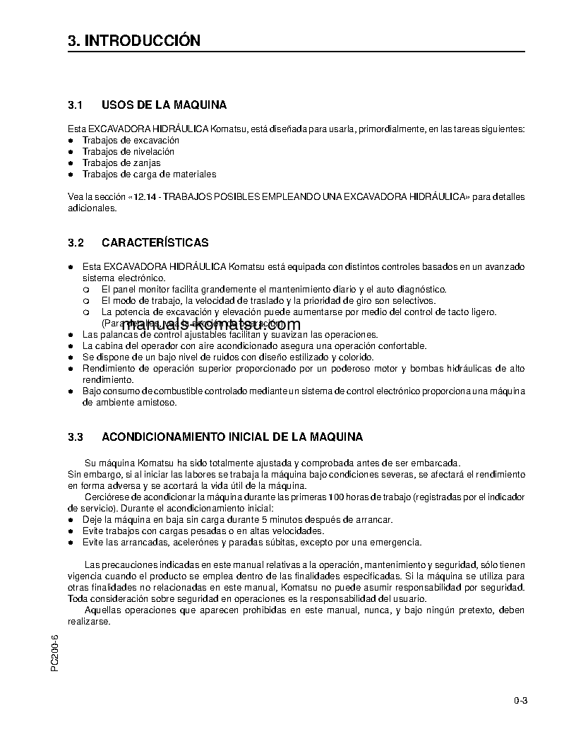 Protected: PC210-6(JPN) S/N 31425-31495 Operation manual (Spanish)