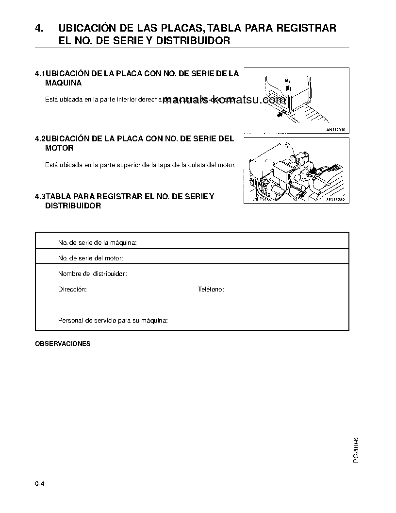 Protected: PC210-6(JPN) S/N 31425-31495 Operation manual (Spanish)