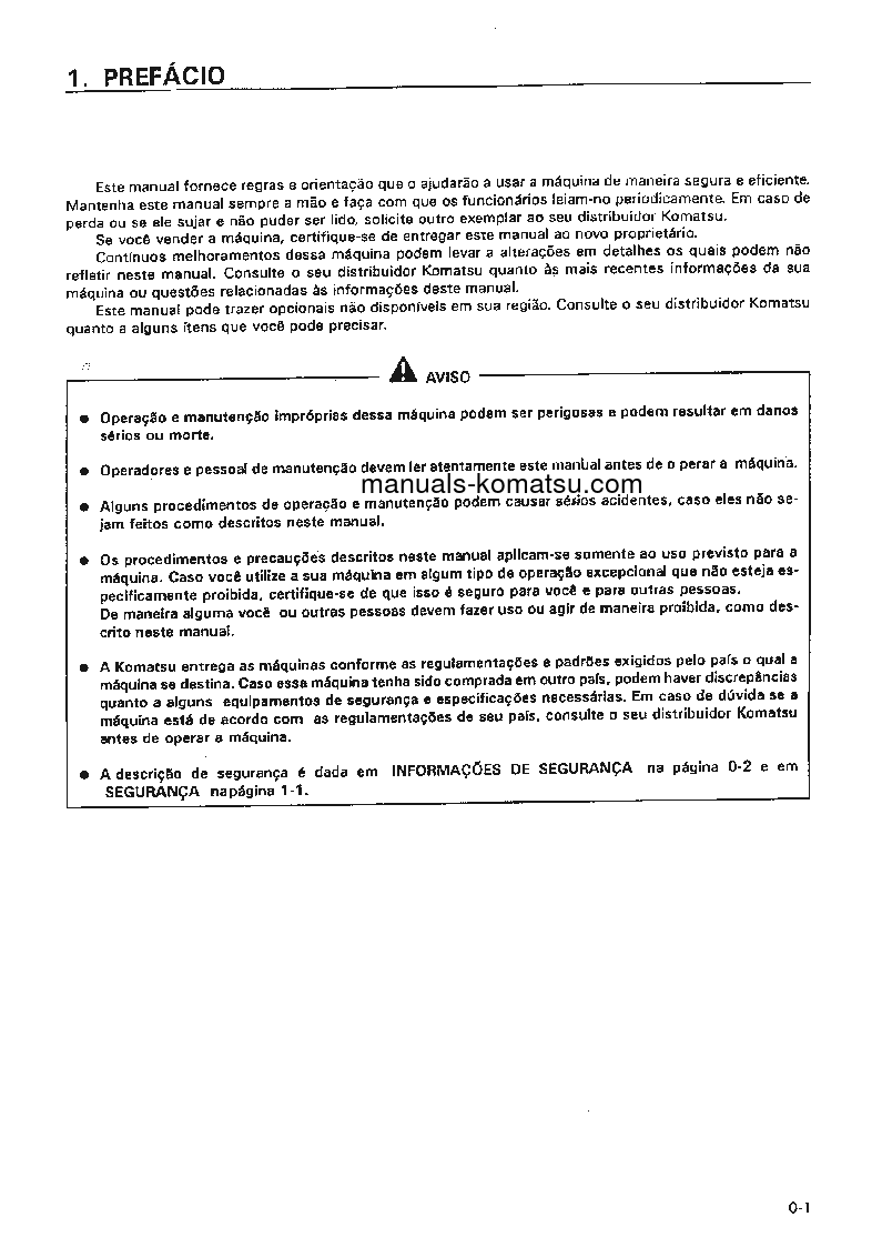 Protected: PC200-6(BRA) S/N B10001-UP Operation manual (Portuguese)