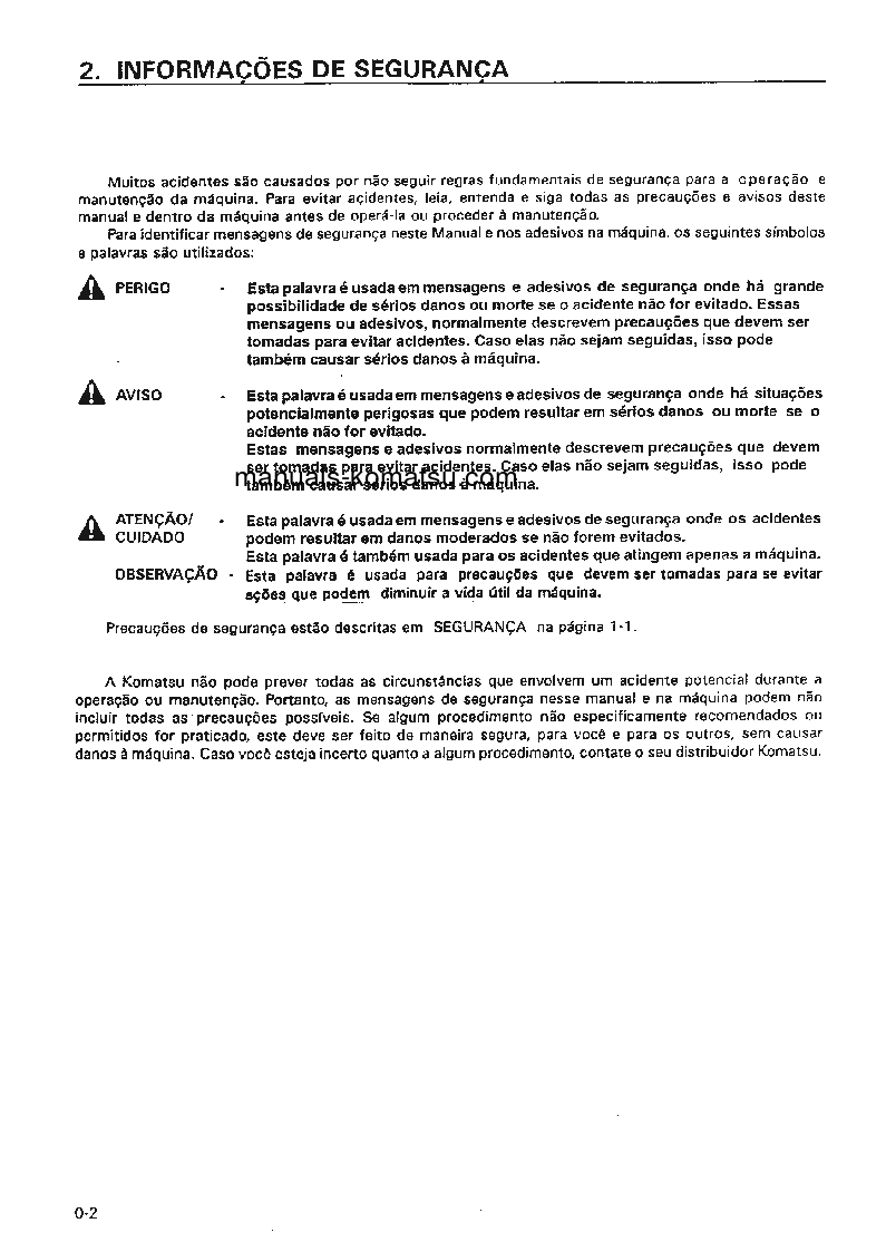 Protected: PC200-6(BRA) S/N B10001-UP Operation manual (Portuguese)