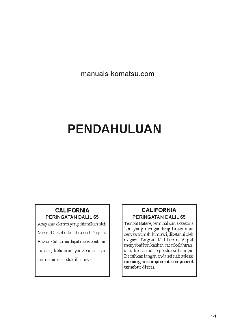 PC200-7(IDN) S/N J30001-UP Operation manual (Indonesian)