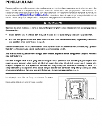 PC200-7(IDN) S/N J30001-UP Operation manual (Indonesian)