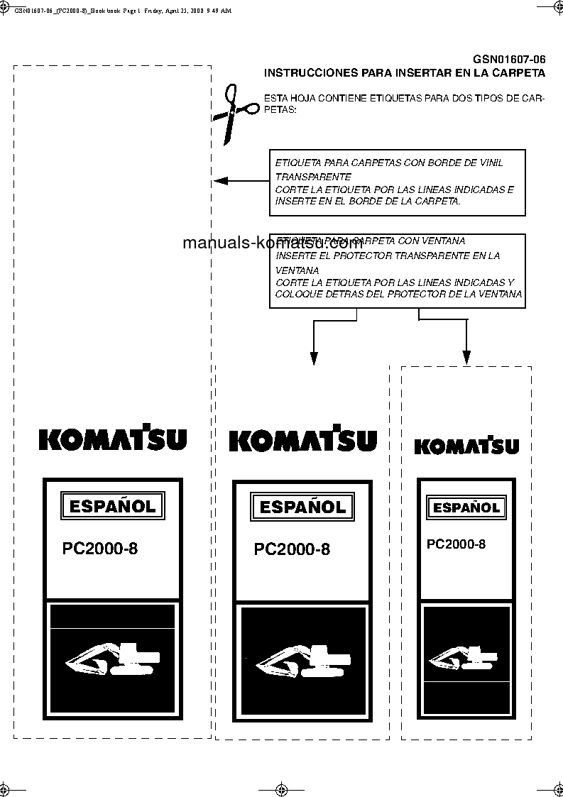 PC2000-8(JPN) S/N 20001-UP Shop (repair) manual (Spanish)