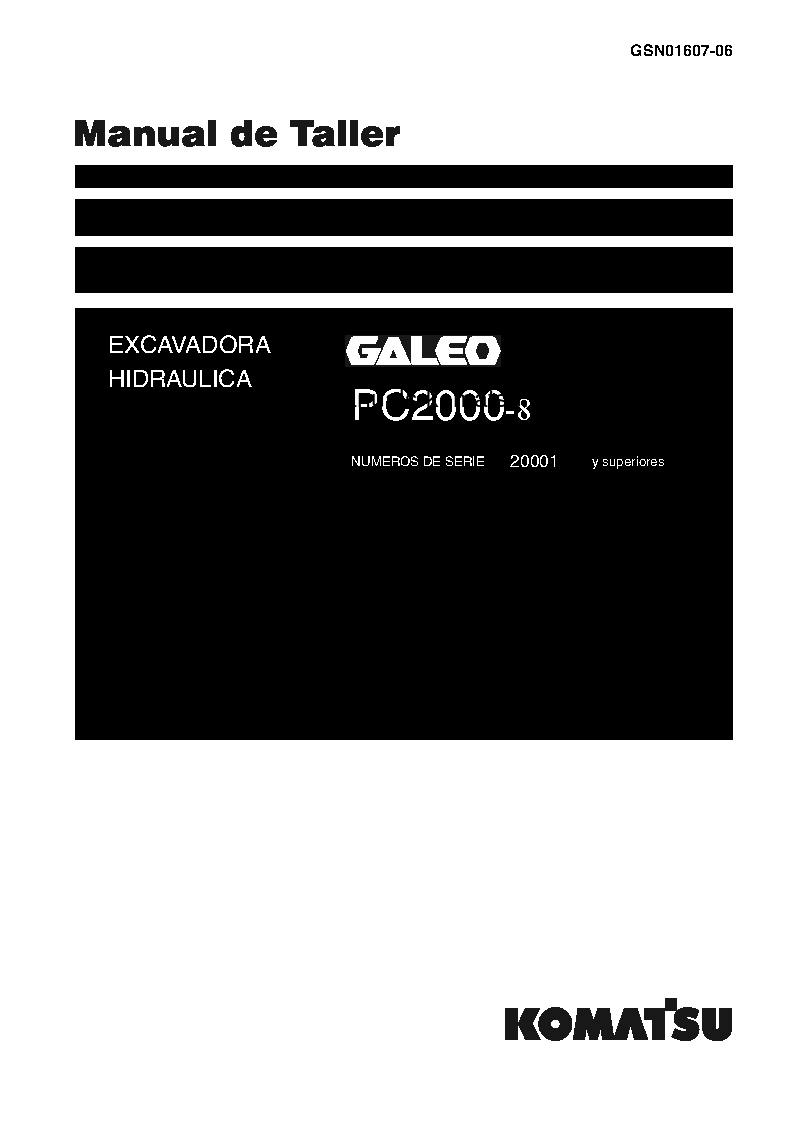 Protected: PC2000-8(JPN) S/N 20001-UP Shop (repair) manual (Spanish)