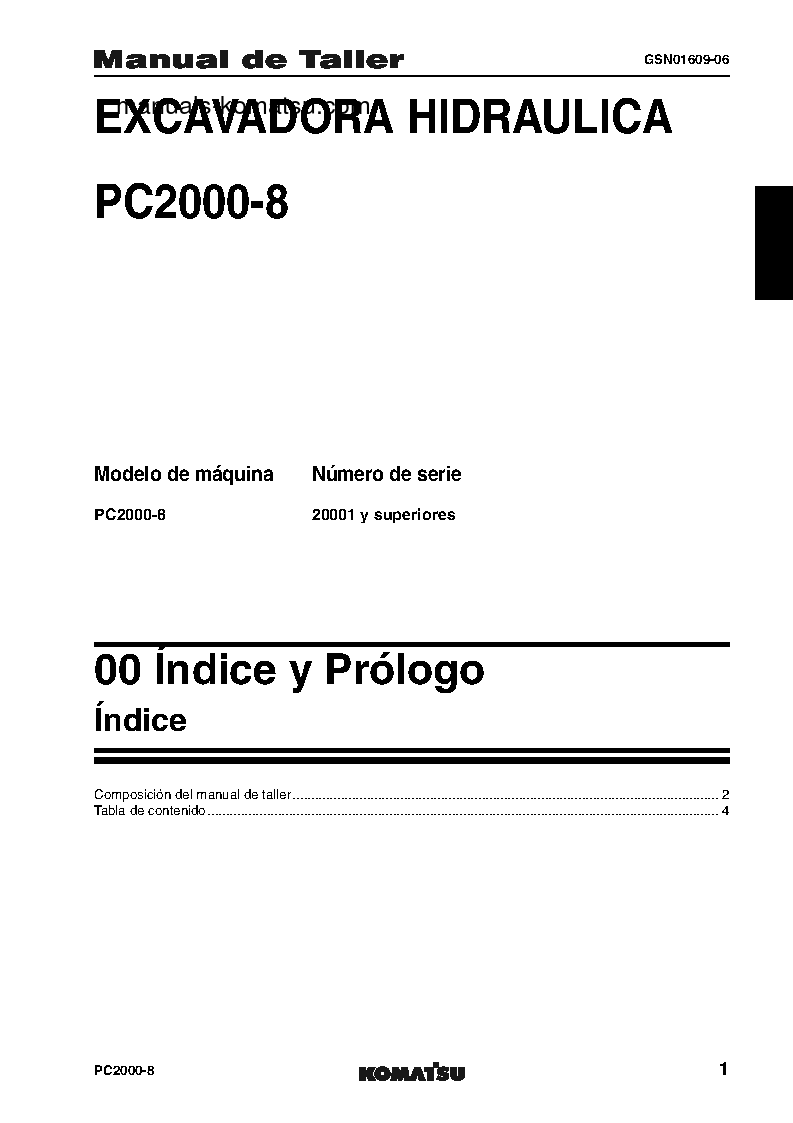 Protected: PC2000-8(JPN) S/N 20001-UP Shop (repair) manual (Spanish)