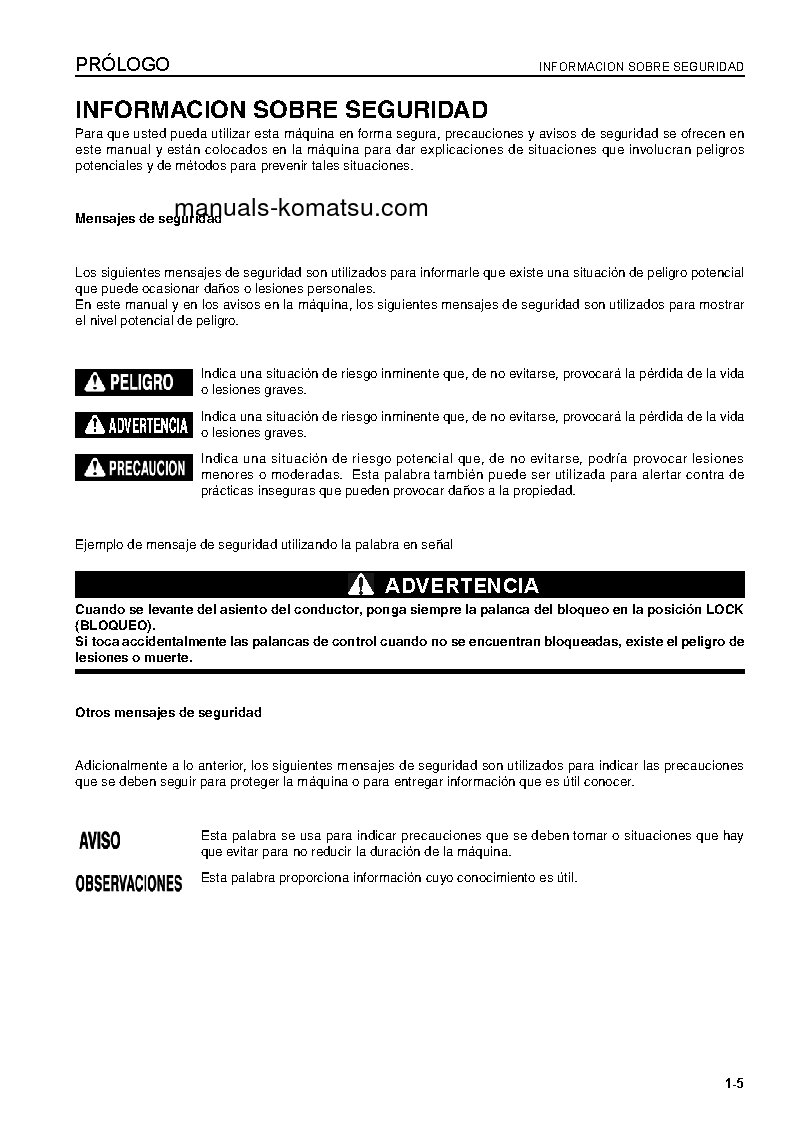 Protected: PC27MR-2(JPN) S/N 15001-UP Operation manual (Spanish)