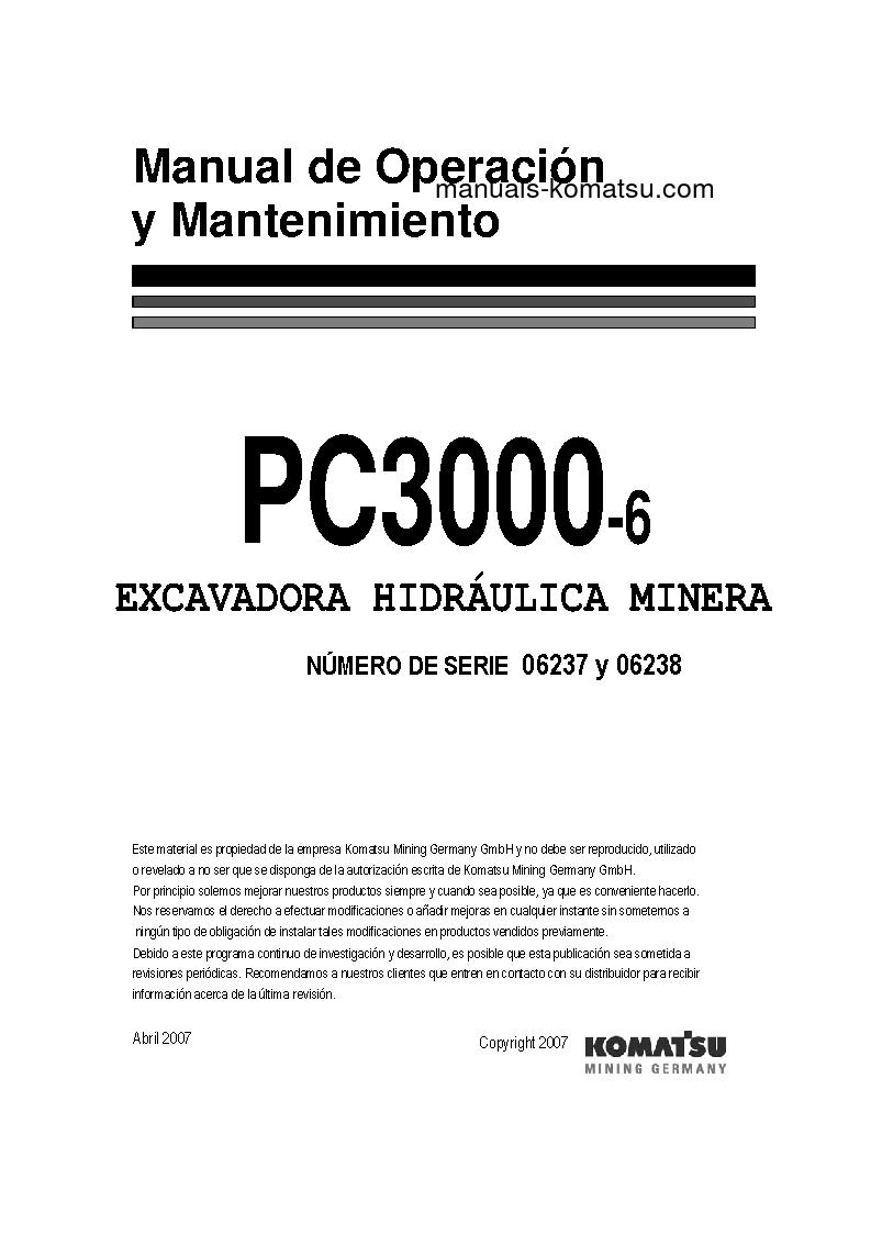 PC3000-6(DEU) S/N 06237-06238 Operation manual (Spanish)