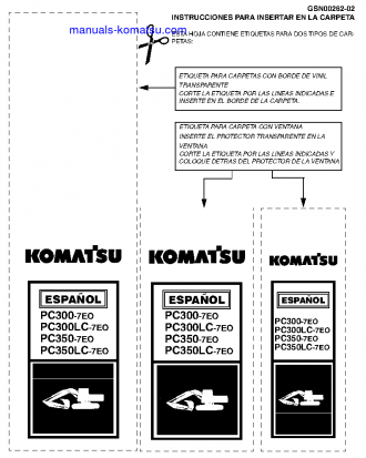 PC300-7(JPN)-E0, WORK EQUIPMENT GREASE 500H S/N 50001-UP Shop (repair) manual (Spanish)