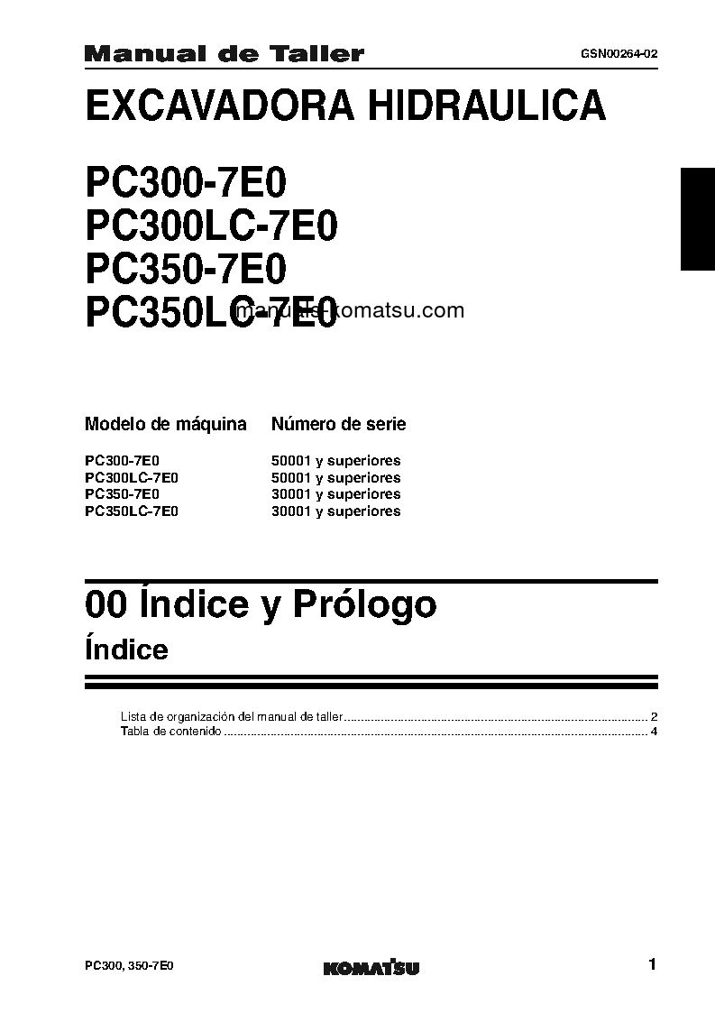 Protected: PC350LC-7(JPN)-E0, WORK EQUIPMENT GREASE 500H S/N 30001-UP Shop (repair) manual (Spanish)
