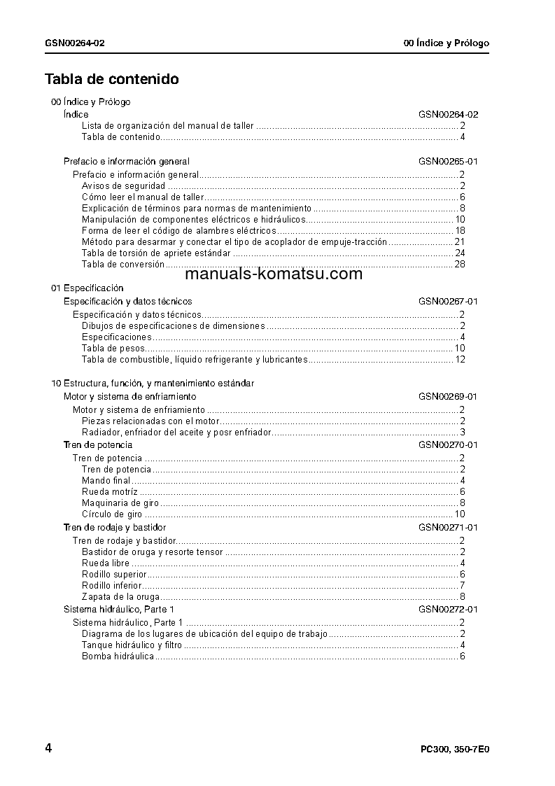 Protected: PC350LC-7(JPN)-E0, WORK EQUIPMENT GREASE 500H S/N 30001-UP Shop (repair) manual (Spanish)