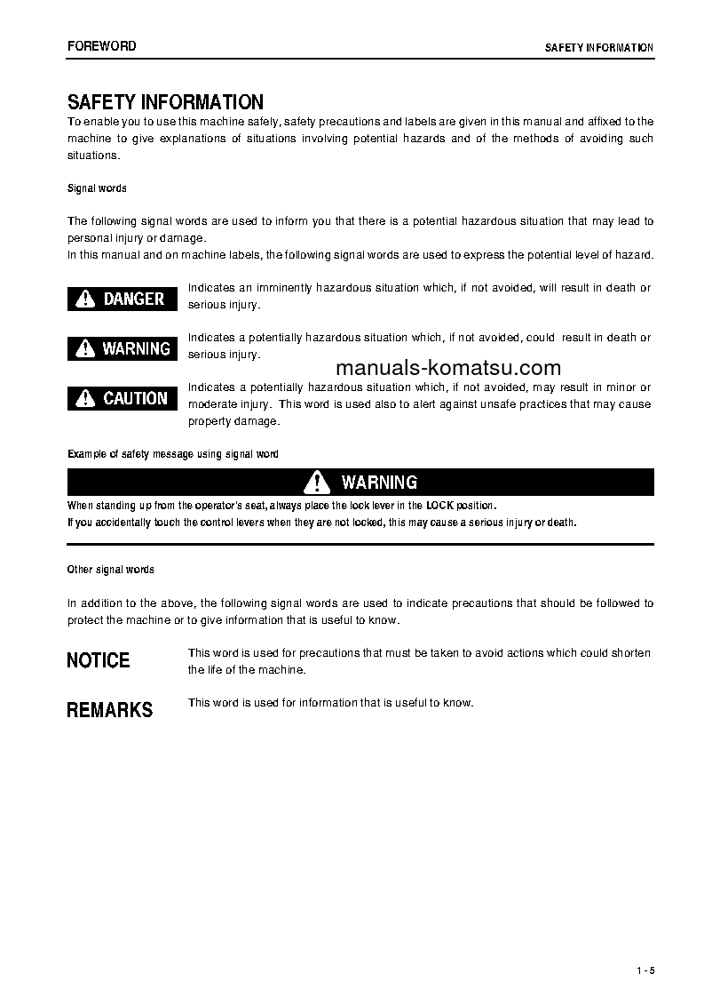 Protected: D475A-5(JPN)–30C DEGREE S/N 20001-UP Operation manual (English)