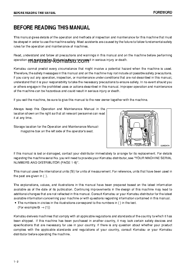 Protected: PC300LC-7(JPN)-TIER3, WORK EQUIPMENT GREASE 500H S/N 50001-UP Operation manual (English)