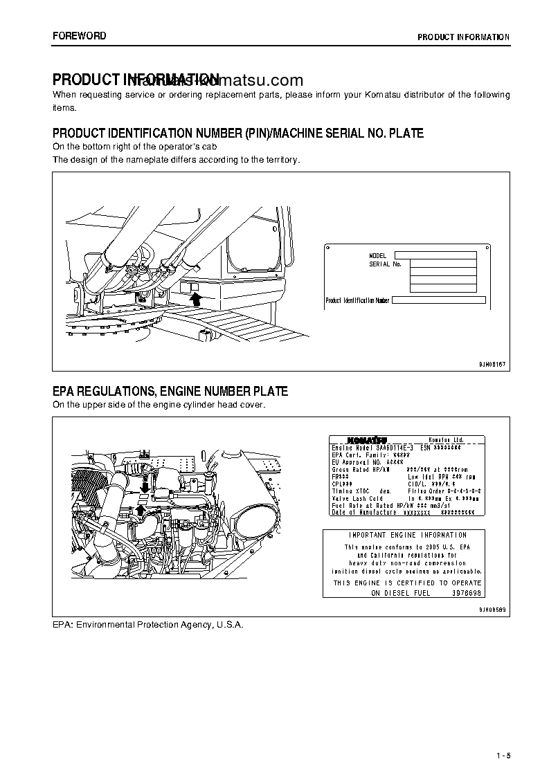 Protected: PC300LC-7(JPN)-TIER3, WORK EQUIPMENT GREASE 500H S/N 50001-UP Operation manual (English)