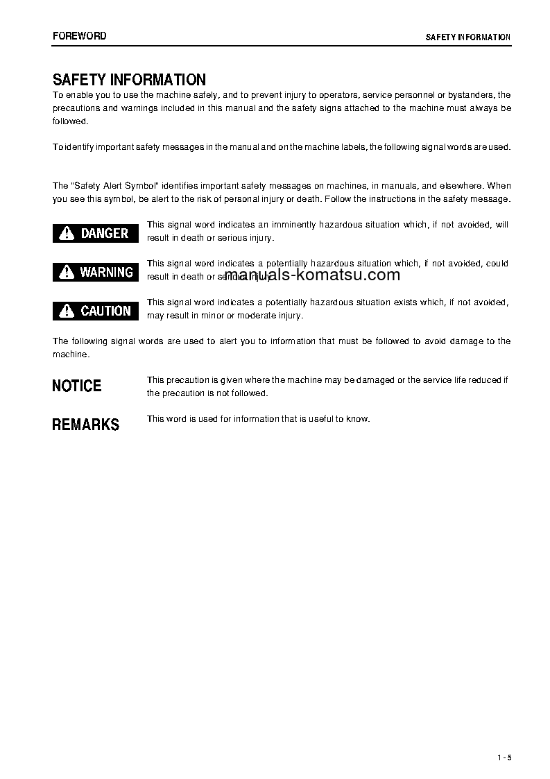 Protected: WA800-3(JPN)-TIER2 S/N 70001-70018 Operation manual (English)