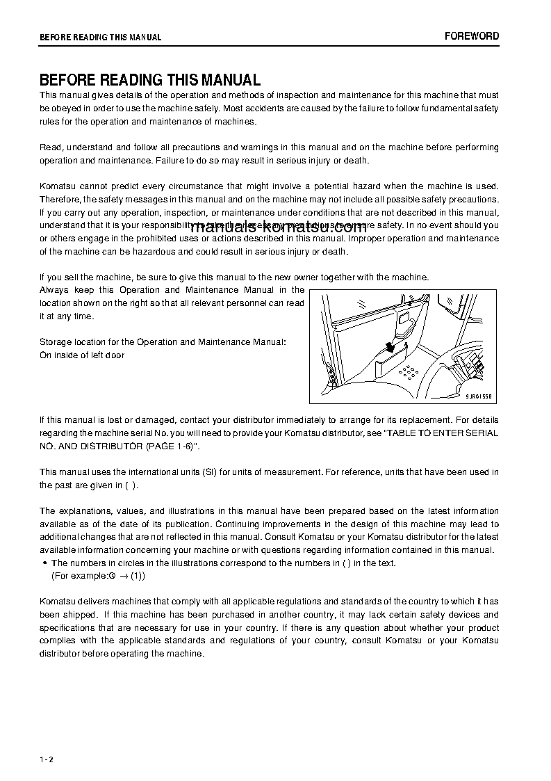 Protected: HD325-7(JPN)-W/O EGR S/N 11001-11030 Operation manual (English)