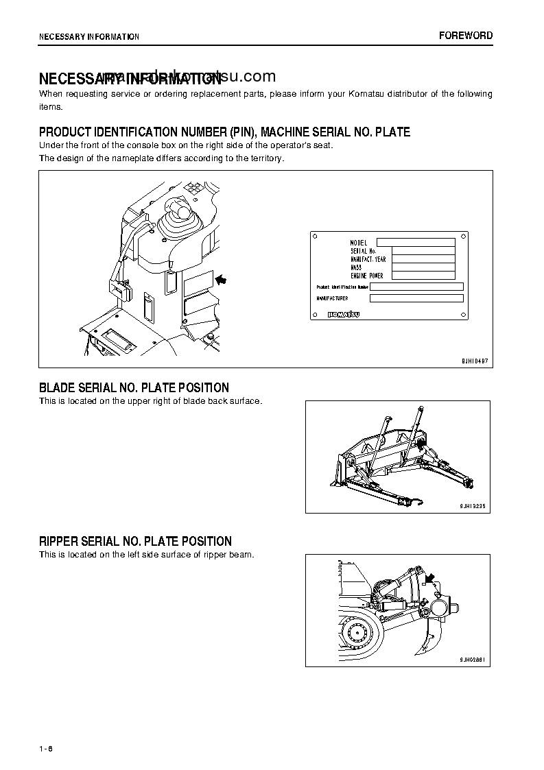 Protected: D155A-6(JPN) S/N 85001-85024 Operation manual (English)