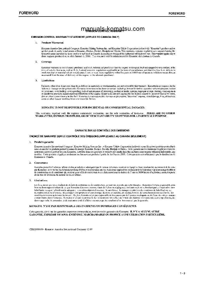 Protected: D375A-5(JPN)-E0, ONE-WAY STEERING LEVER S/N 50065-50090 Operation manual (English)
