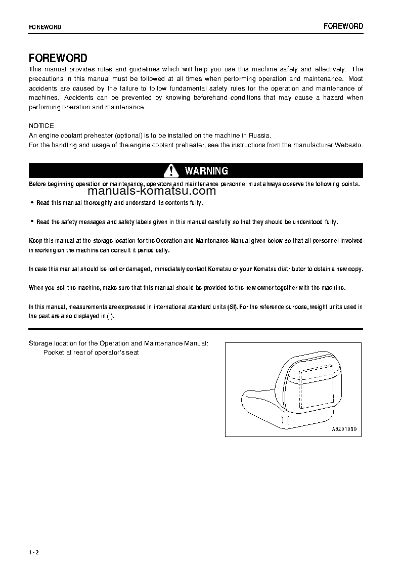 Protected: D63E-12(JPN) S/N 2001-UP Operation manual (English)