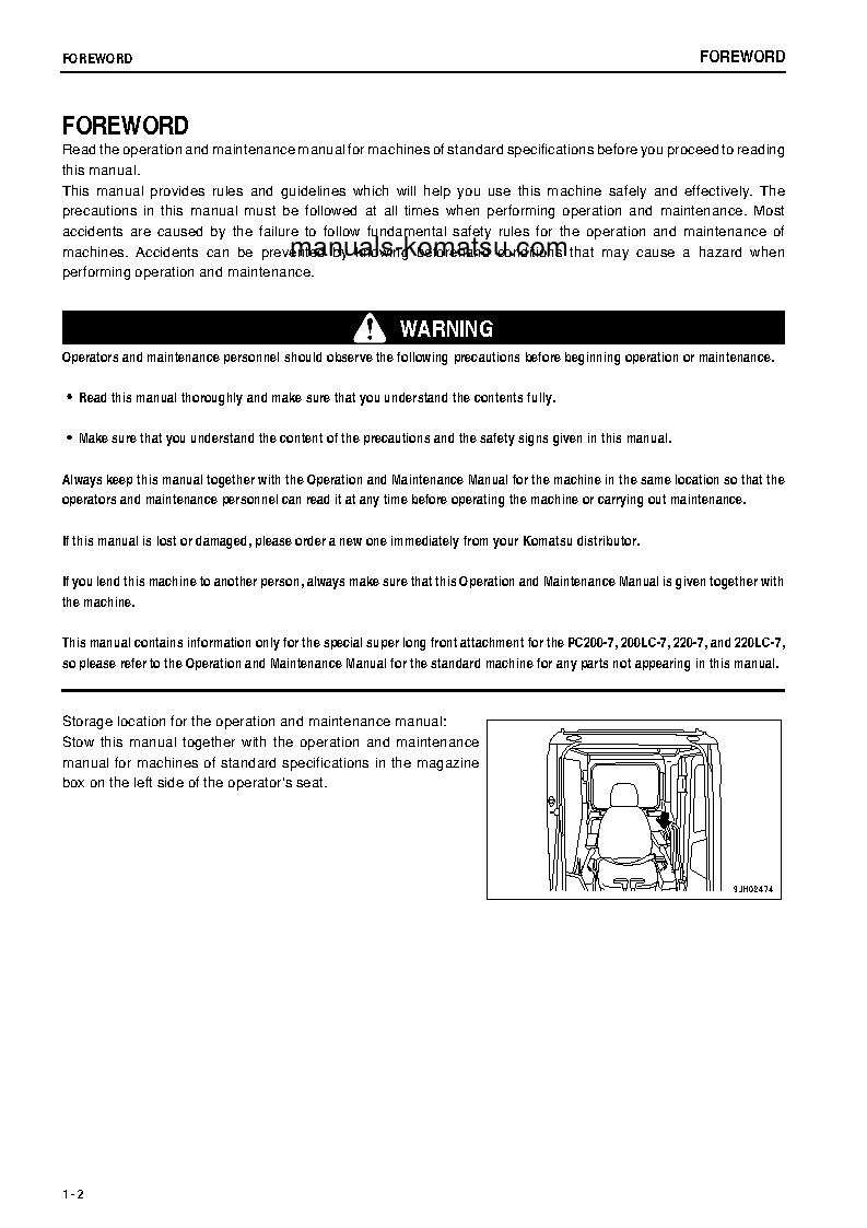 Protected: PC200LC-7(JPN)-SUPER LONG FRONT S/N 200001-UP Operation manual (English)