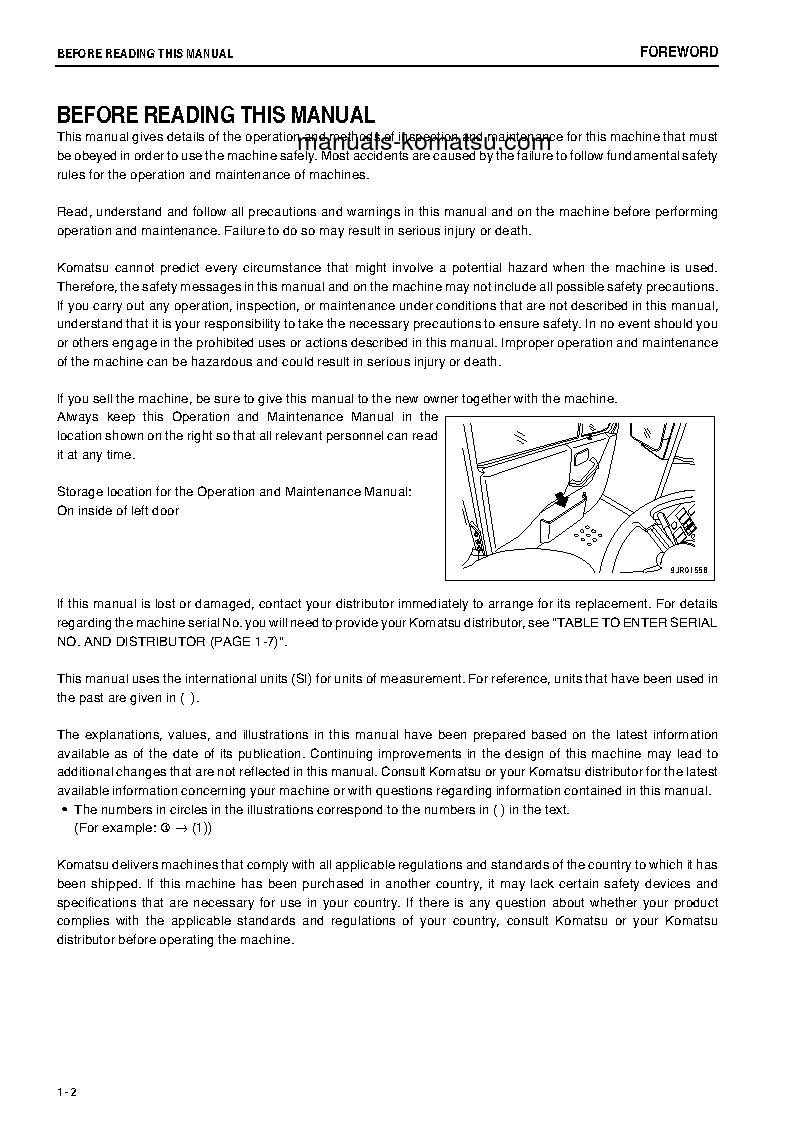 Protected: HD405-7(JPN)-W/O EGR S/N 11034-11087 Operation manual (English)